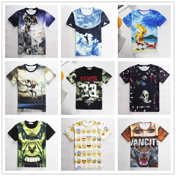 Ενδιαφέρουσες καμουφλάζ των νέων T-shirts με ενδιαφέρον floral, Emoticons και άλλες σχετικές εκτυπώσεις 3D μοντέλο της «μπουκάλι