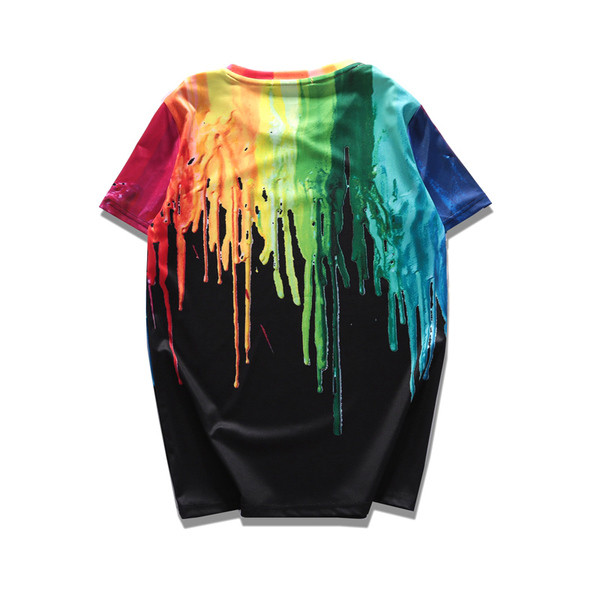 Καλοκαίρι χρώματος T-shirts για τους άνδρες κορυφαία μοντέλα σε λευκό και μαύρο φόντο 3D Printed