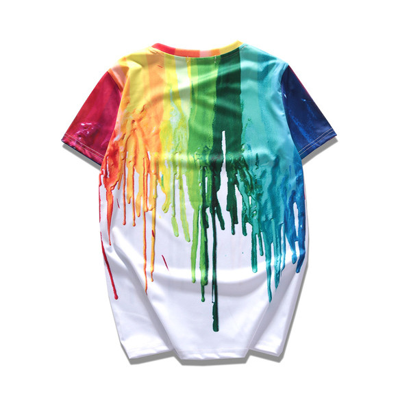 Καλοκαίρι χρώματος T-shirts για τους άνδρες κορυφαία μοντέλα σε λευκό και μαύρο φόντο 3D Printed