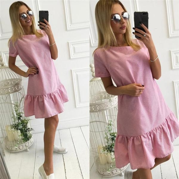 Φρέσκα καθημερινή κυρίες καρό φόρεμα - 2 χρώματα