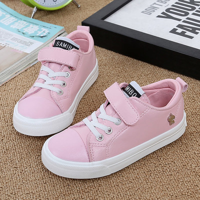 Детски сладки маратонки с лепенки в розов, бял и черен цвят - унисекс