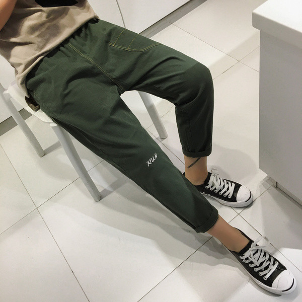 Ανδρών περιστασιακή τζιν σε μαύρο, πράσινο και μπεζ - τύπου shalwar