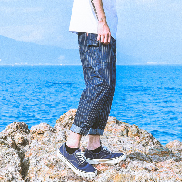  Ανδρών  casual παντελόνι καρό σε μαύρο και γκρι