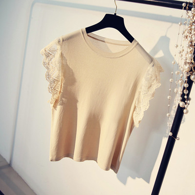 Κομψό κυρίες γιλέκο με δαντέλα και το O-σχήμα κολάρο σε διάφορα χρώματα