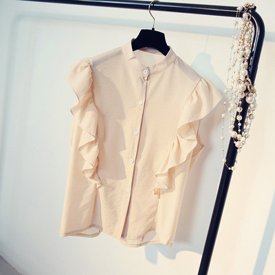 Κυρίες καλοκαίρι πουκάμισο χωρίς μανίκια σε μπεζ και μαύρο