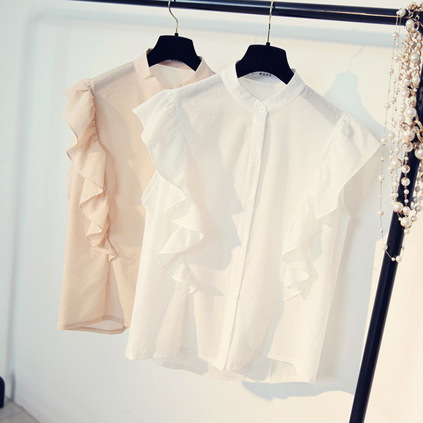 Κυρίες καλοκαίρι πουκάμισο χωρίς μανίκια σε μπεζ και μαύρο