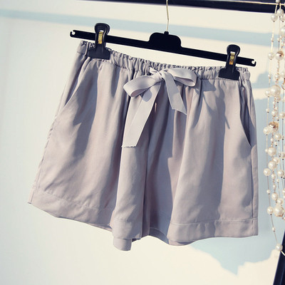 Κομψή γυναικεία παντελόνια με λάστιχο και δεσμούς σε διάφορα χρώματα - μεγάλο μοντέλο