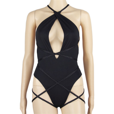 Οι γυναίκες, όλα σε ένα μαγιό με ενδιαφέρουσες συνδέσεις - 2 χρώματα