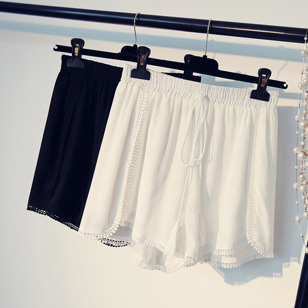 Καλοκαίρι κυρίες σορτς με υψηλή μέση σε μαύρο και άσπρο