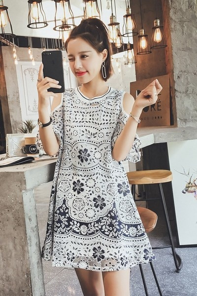 φόρεμα γυμνά ώμους Καλοκαίρι Λέιντις σε floral