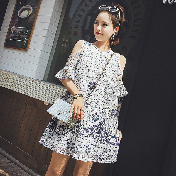 φόρεμα γυμνά ώμους Καλοκαίρι Λέιντις σε floral