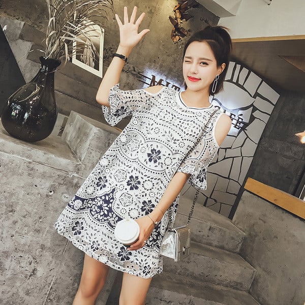 φόρεμα γυμνά ώμους Καλοκαίρι Λέιντις σε floral