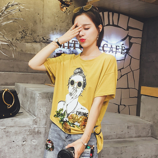 Ενδιαφέρουσες κυρίες μπλούζα σε κίτρινο χρώμα με εγκοπές - freestyle