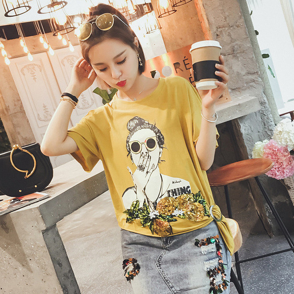 Ενδιαφέρουσες κυρίες μπλούζα σε κίτρινο χρώμα με εγκοπές - freestyle