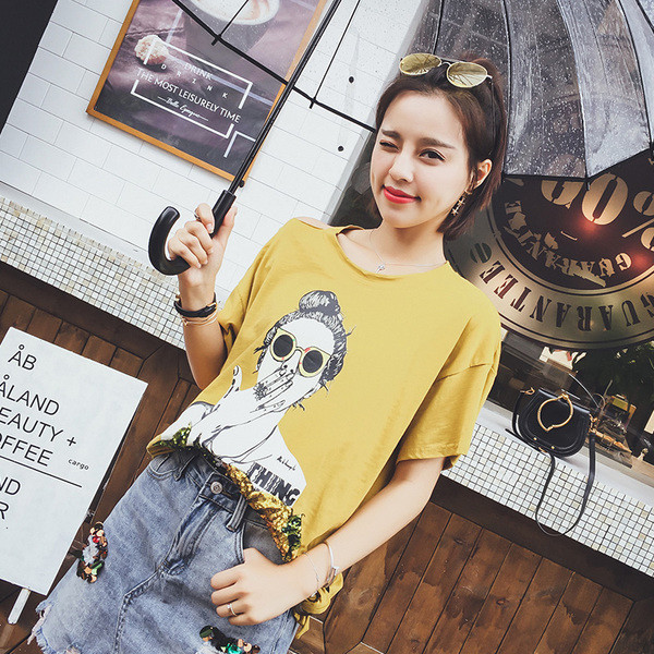 Ενδιαφέρουσες κυρίες μπλούζα σε κίτρινο χρώμα με εγκοπές - freestyle