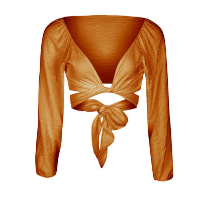 Πολύ ενδιαφέρουσα περικοπή κυρίες μακρυμάνικη μπλούζα - 2 χρώματα