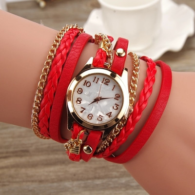 Много интересен и стилен дамски часовник тип гривна - 8 цвята