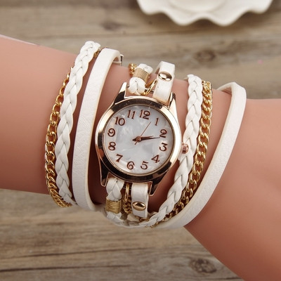 Много интересен и стилен дамски часовник тип гривна - 8 цвята