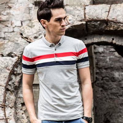 Πολλοί κομψό ανδρικό T-shirt με ζιβάγκο στην υπερχείλιση χρώμα - 3 μοντέλα