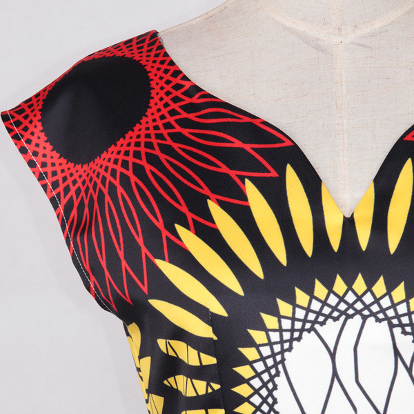 Πολύ φρέσκα και μοντέρνα κυρίες κοντό φόρεμα με 3D εκτύπωσης