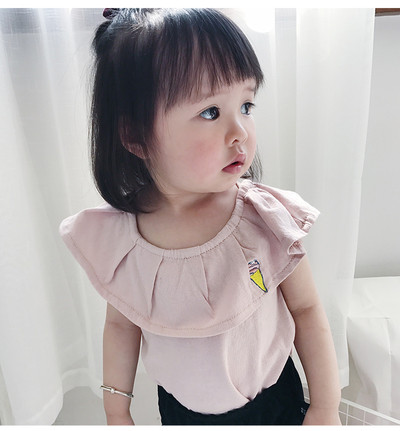 Детска блуза в бял и розов цвят за момичета