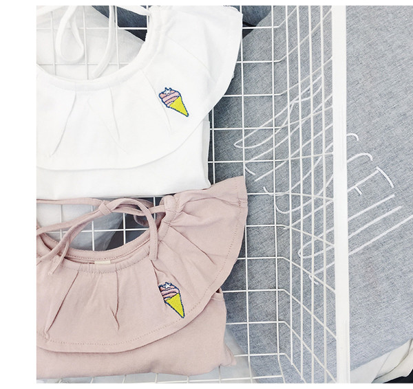 Детска блуза в бял и розов цвят за момичета