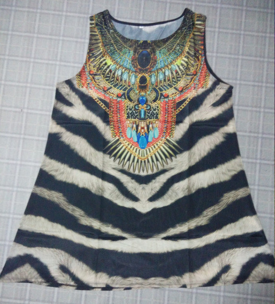 Κομψό κυρίες κοντό φόρεμα με ρίγες τίγρη