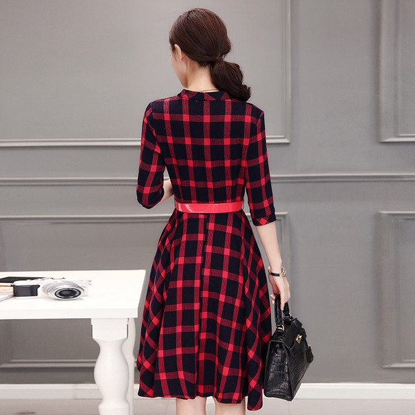 Κυρίες καρό καθημερινό φόρεμα πολύ κομψό