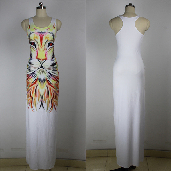 μακρύ φόρεμα Καθημερινά γυναικών με 3D απεικόνιση λιονταριού