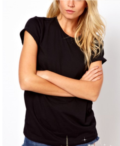 Μεγάλη καλοκαιρινή μπλούζα με κοντό μανίκι ενδιαφέρον σχέδιο στην πλάτη