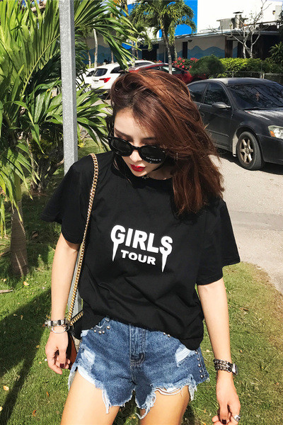 Σύγχρονη κυρίες blouson μαύρο με λευκά γράμματα