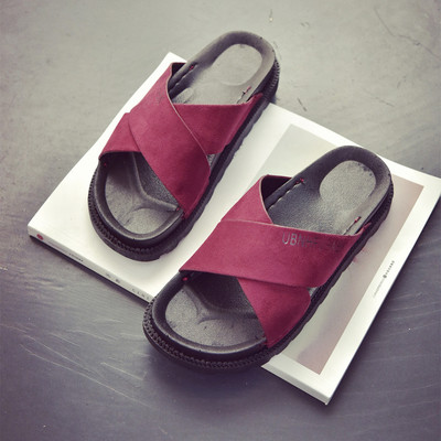 Casual γυναικείες παντόφλες σε δύο μοντέλα - μαύρο, κόκκινο και πράσινο χρώμα