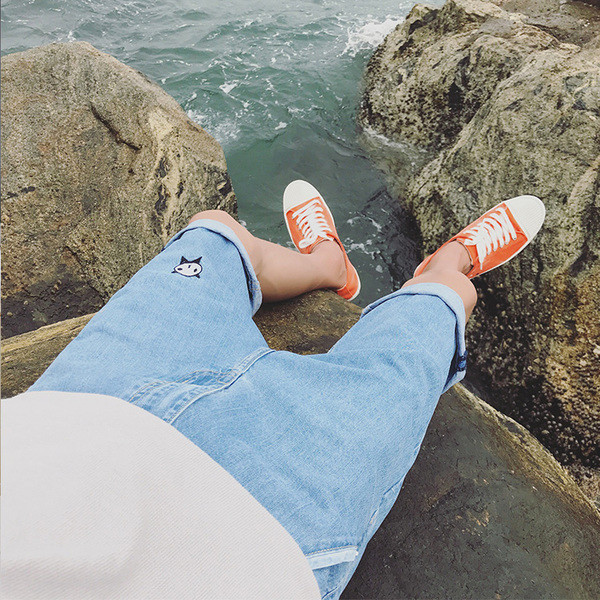 Αντρικά σύντομο τζιν παντελόνι σε μπλε freestyle