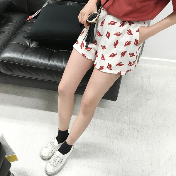 σορτς κομψό κυρίες με ελαστικά και διακόσμηση