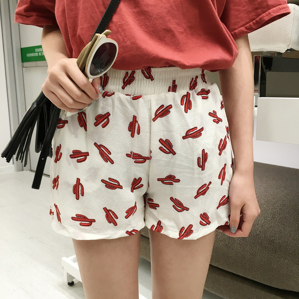 σορτς κομψό κυρίες με ελαστικά και διακόσμηση