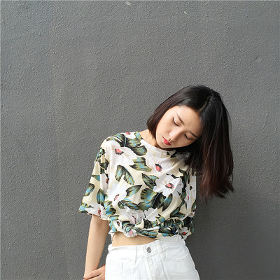 Φρέσκα Κυρίες Μπλούζα 3/4 μανίκι floral