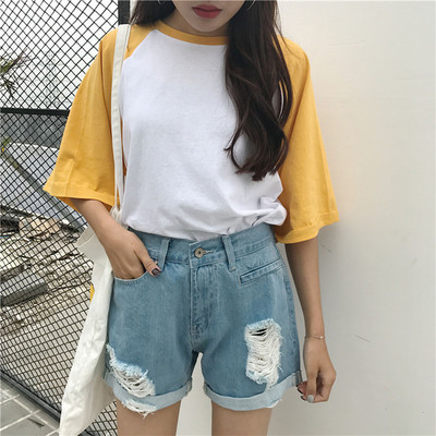 σορτς Γλυκό κυρίες με υψηλή μέση, και το μπλε της εικόνας