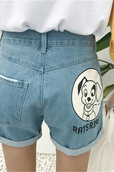 σορτς Γλυκό κυρίες με υψηλή μέση, και το μπλε της εικόνας