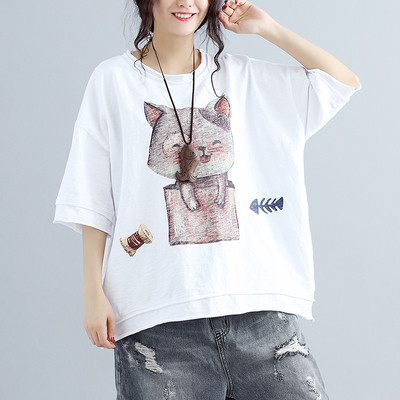 Οι γυναίκες κομψό Ζακέτα με 3/4 μανίκια και εικόνα σε λευκό