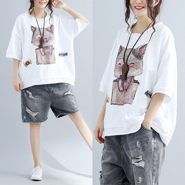 Οι γυναίκες κομψό Ζακέτα με 3/4 μανίκια και εικόνα σε λευκό