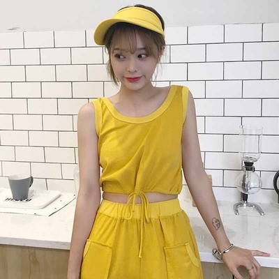 σπορ κιτ Γυναικών κατάλληλο για την καθημερινή ζωή, σε καφέ και κίτρινο