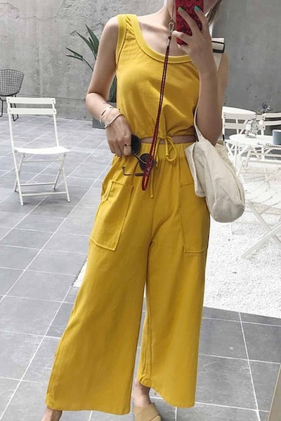 σπορ κιτ Γυναικών κατάλληλο για την καθημερινή ζωή, σε καφέ και κίτρινο