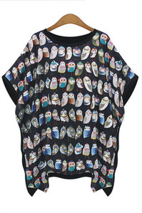 Πολύ ενδιαφέρουσα κυρία πολύχρωμη μπλούζα τύπου χιτώνα