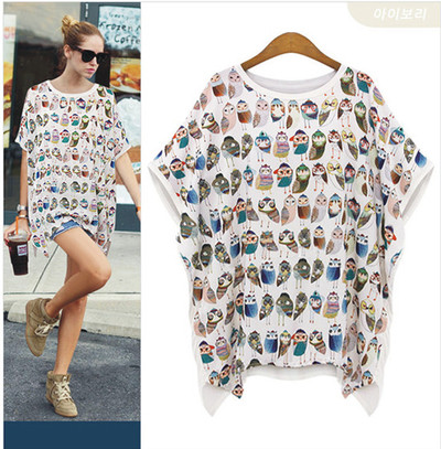 Πολύ ενδιαφέρουσα κυρία πολύχρωμη μπλούζα τύπου χιτώνα