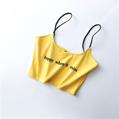 Απλή καλοκαίρι κορυφή μικρή δεξαμενή με λεπτές τιράντες σε τρία χρώματα