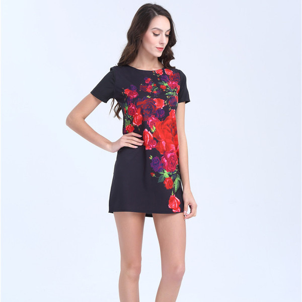 φόρεμα σύντομο κυρίες με πολλά όμορφα σχέδια λουλουδιών