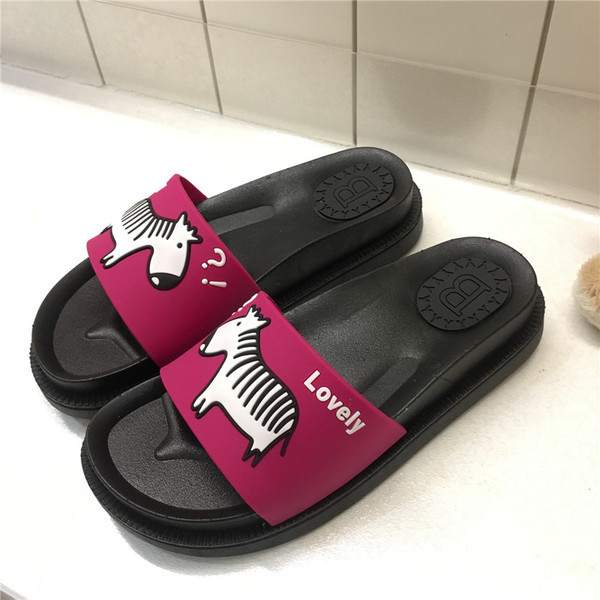 Καουτσούκ Γυναικείες  παντόφλες σε διάφορα χρώματα με εξωραϊσμό zebra