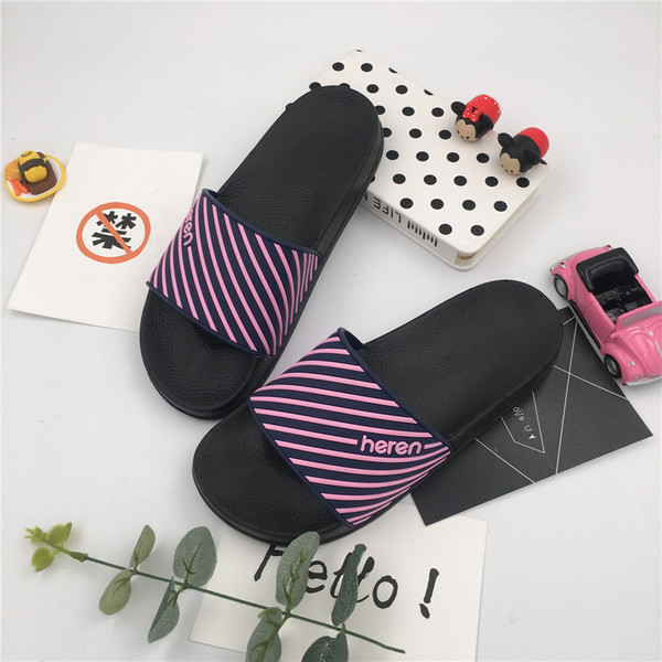 Καουτσούκ παντόφλες - unisex, ριγέ σε διάφορα χρώματα