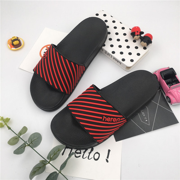 Καουτσούκ παντόφλες - unisex, ριγέ σε διάφορα χρώματα