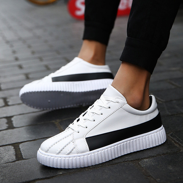 πάνινα παπούτσια Κομψή ανδρών κατάλληλο για ζωή σε μαύρο και άσπρο